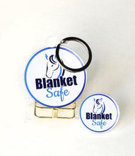 Load image into Gallery viewer, Blanket Safe Pin, Blanket Safe Logo, Blanket Safe Swag, Blanket Safe Key Chain
